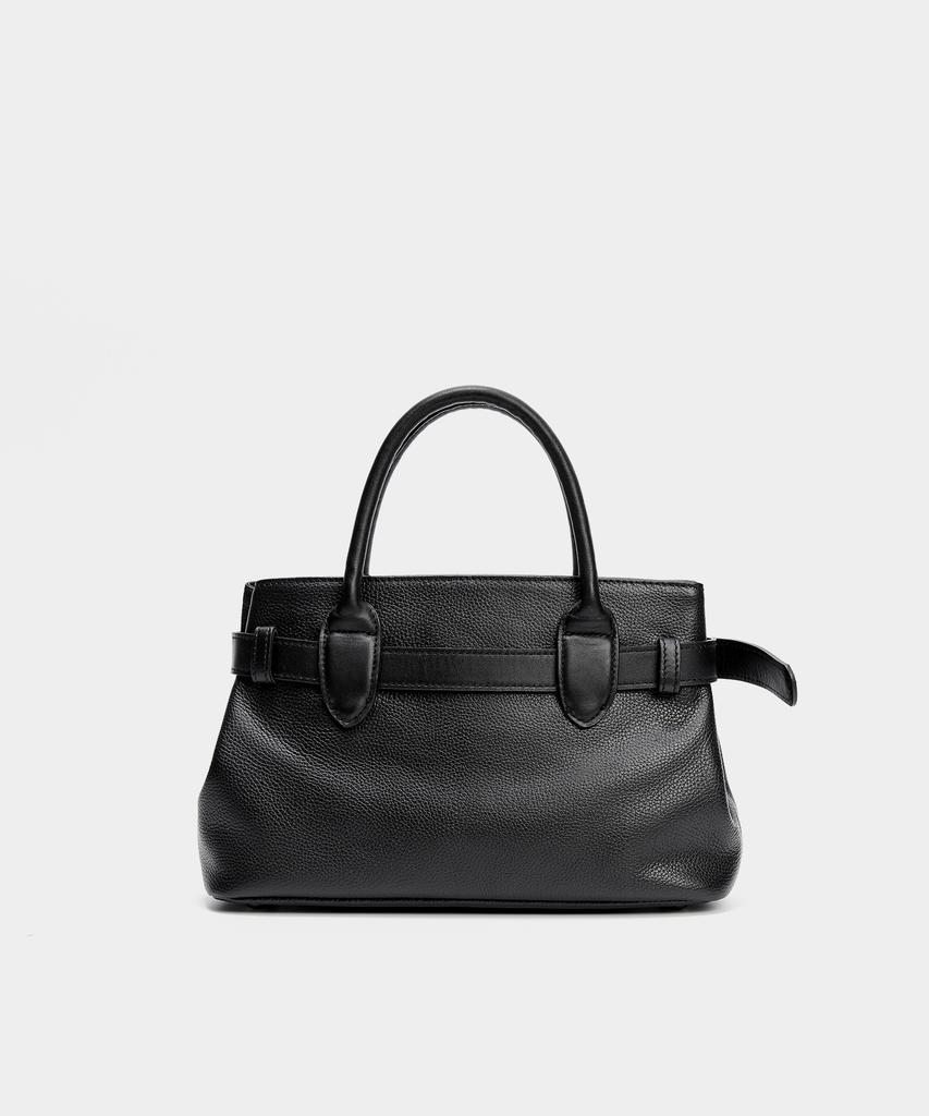 Badgigi Belt Leather Mini Tote Bag, Black
