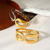 Women's open bangle, non-fading jewelry, niche design color-block bracelet, titanium steel wristwear