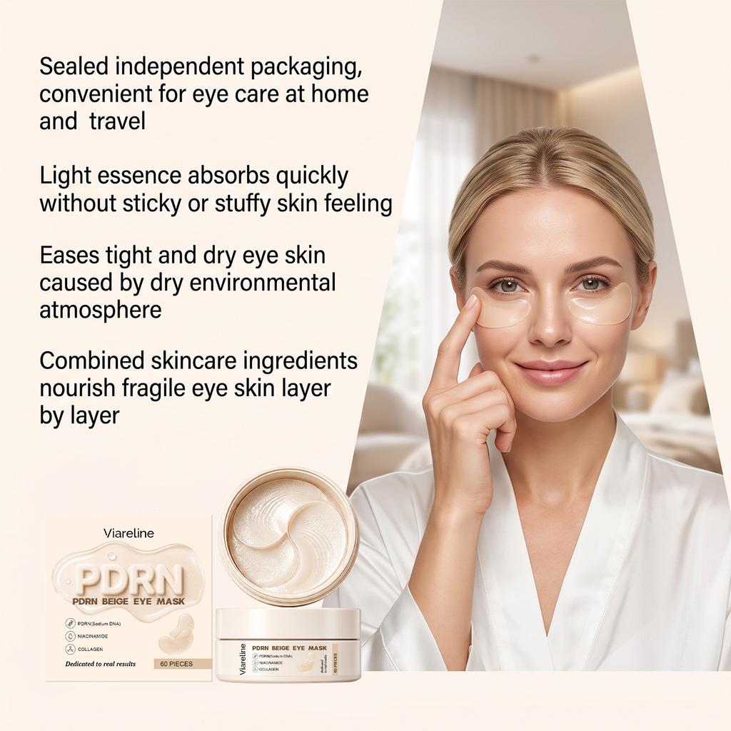 VIARELINE Beige Augenmaske Sanfte Formel Leicht Feuchtigkeitsspendend Erfrischend Nichtfettend Augenpflege-Pflaster