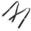Mens Suspenders   Stretchable 2.5x110cm/1.0x43.3in Comfortable Fit 4 Metal Buckles Pants Suspenders for Adult
