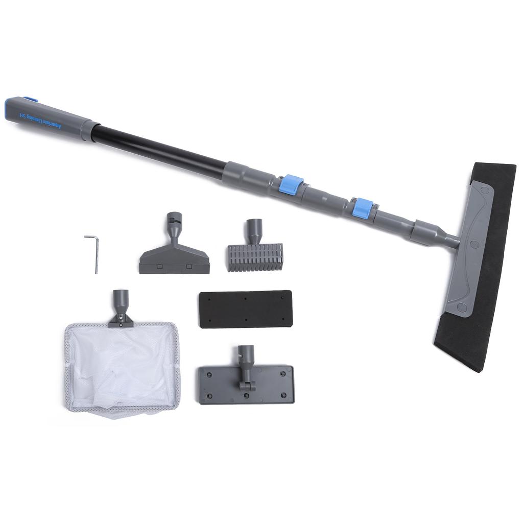 5 in 1 Aquarium Fish Tank Brush Long Handle Cleaning Tool Kit Brush Glass Eraser Cleaning