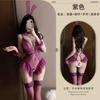 Sexy Lingerie Two-dimensional Bunny Girl Cosplay Sexy Deep V Perspective Suspender Onesie Open File Free