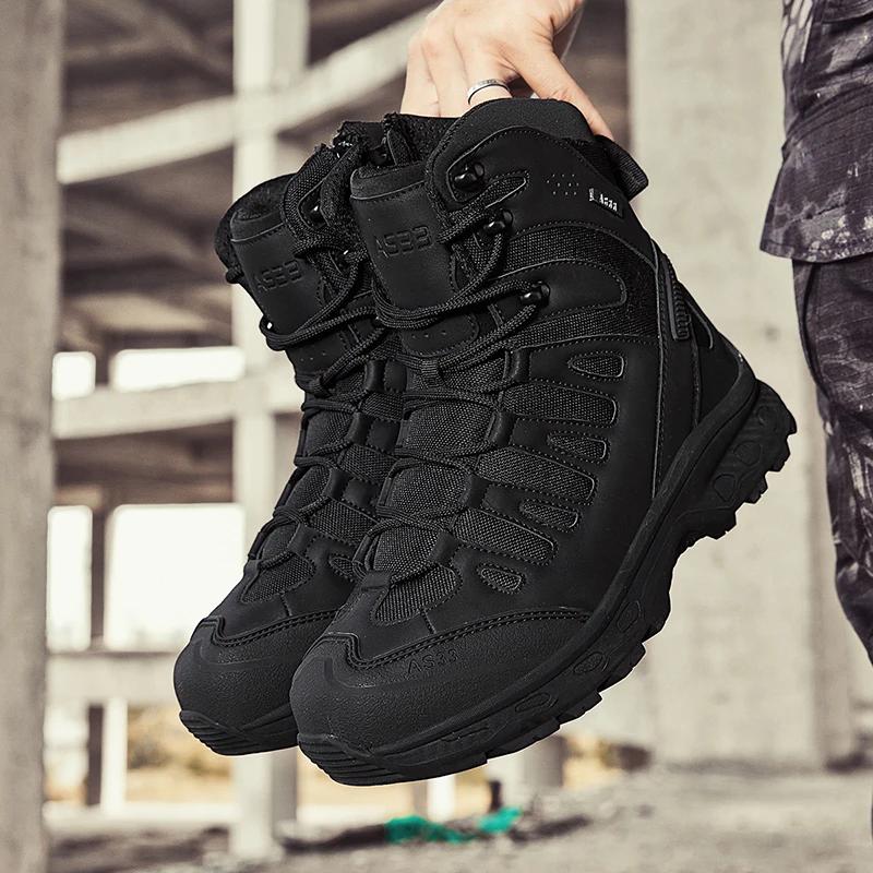 High Top Waterproof Men's Tactical Boots Hiking Shoes Outdoor Sneakers Hiking Boots Non Slip Motorcycle Boot Zapatos Para Hombre