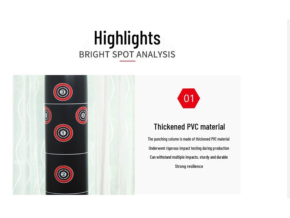 Förtjockad Fristående Uppblåsbar Boxningssäck för Vuxna - Fitness & Stresslindring