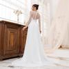 Foreign trade wedding dress hot-selling Amazon new seven-quarter sleeve lace long waist noble dress dress