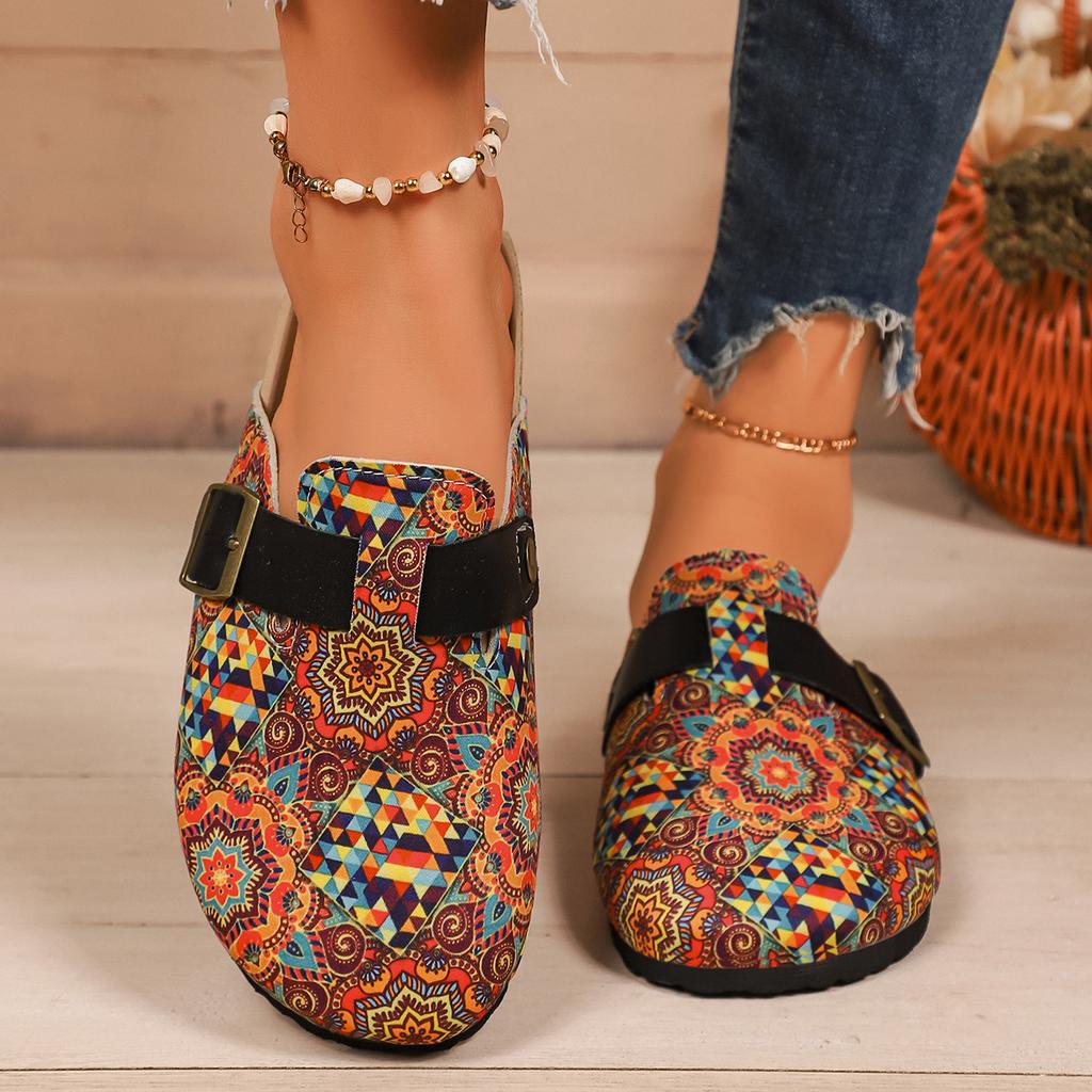 Women Baotou Slippers Outdoor Sandals Covered Retro Shoes for Women Platform Home Slides Women Fashion Bohemia Style Slippers