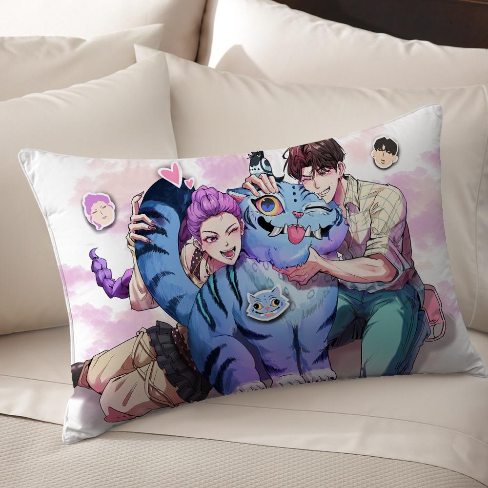 KPop Demon Hunters  Anime World on the pillow: Colorful Characters and Fantasy Scenes Pillowcase fashion Home Decoration