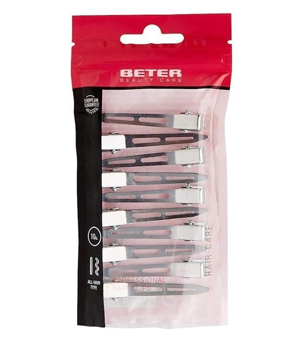Les salons de coiffure. Pinces à cheveux professionnels. Lot de 10 clips cheveux 5,5 cm. Ils sont en acier inoxydable et ont un quai