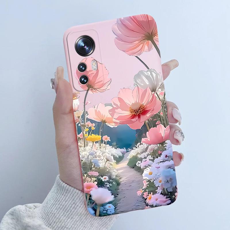 For Xiaomi 12 12X Case For Xiaomi Mi 12 Pro Flower Girl New Design Back Cover Housing For Mi12 12Pro Soft Silicone Funda Shell