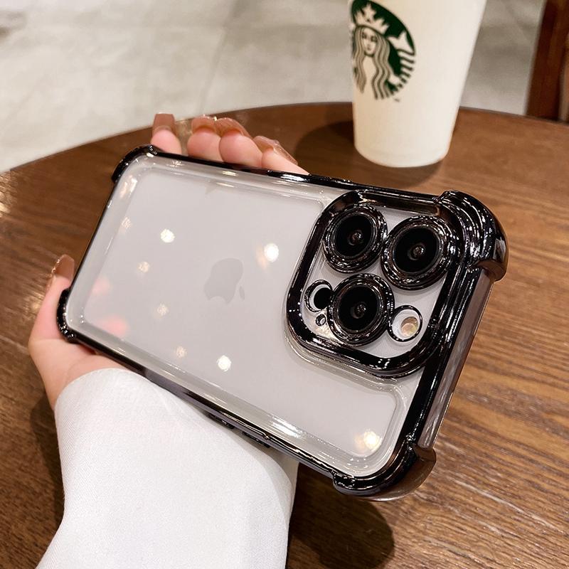 

Роскошный гальванический прозрачный чехол для телефона iPhone 15 14 13 12 11 Pro Max Plus X Xs XR Max, противоударный прозрачный чехол с бампером For iPhone 14Pro Max