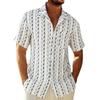 Herren Sommer Mode Gestrickte Streifen Kurzarm Hawaiianhemd Lässig Tasche Strand Urlaubshemden Stilvolle Herrenbekleidung