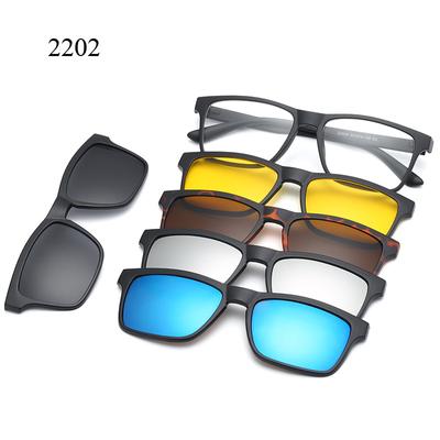 Ochelari pentru miopie pentru bărbați, pentru femei, cu cadru oglindă plată, cu dublă utilizare, din cinci piese, cu capac magnetic, oglindă cu aspirație, ochelari de soare polarizați multifuncționali