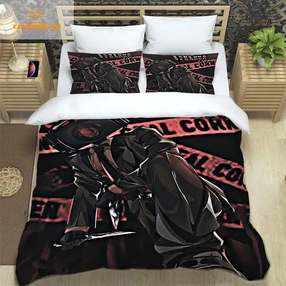 Skibidi Toilet Funny Kprl Speaker Cartoon Duvet Case Pillowcase Bedding Set Twin Full King for Boys Adults Bedroom