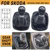 5/6 Speed Manual Gear Shift Knob Lever Pen Black Gaiter Boot Cover Case For Skoda Octavia Tour 1997-2011 Car Accessories
