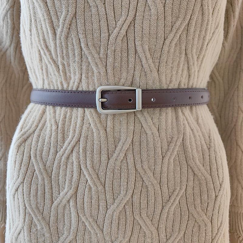 Fashionable Twolayer Leather Waist Belt For Women With Durable Alloy Buckle For Daily Use
