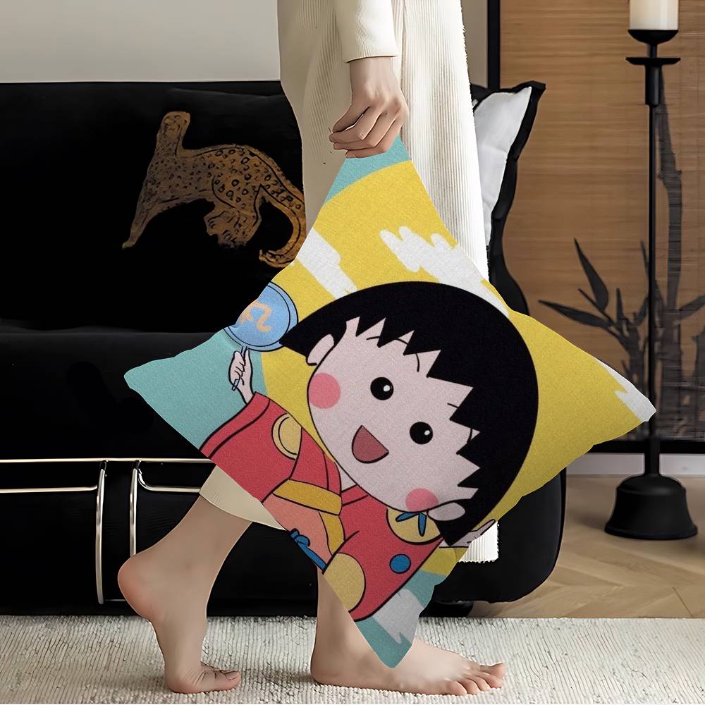 Chibi Maruko-chan Obal na vankúš Obal na vankúš Poťah na čalúnenie Dekoračný vankúš na pohovku Obal na vankúš