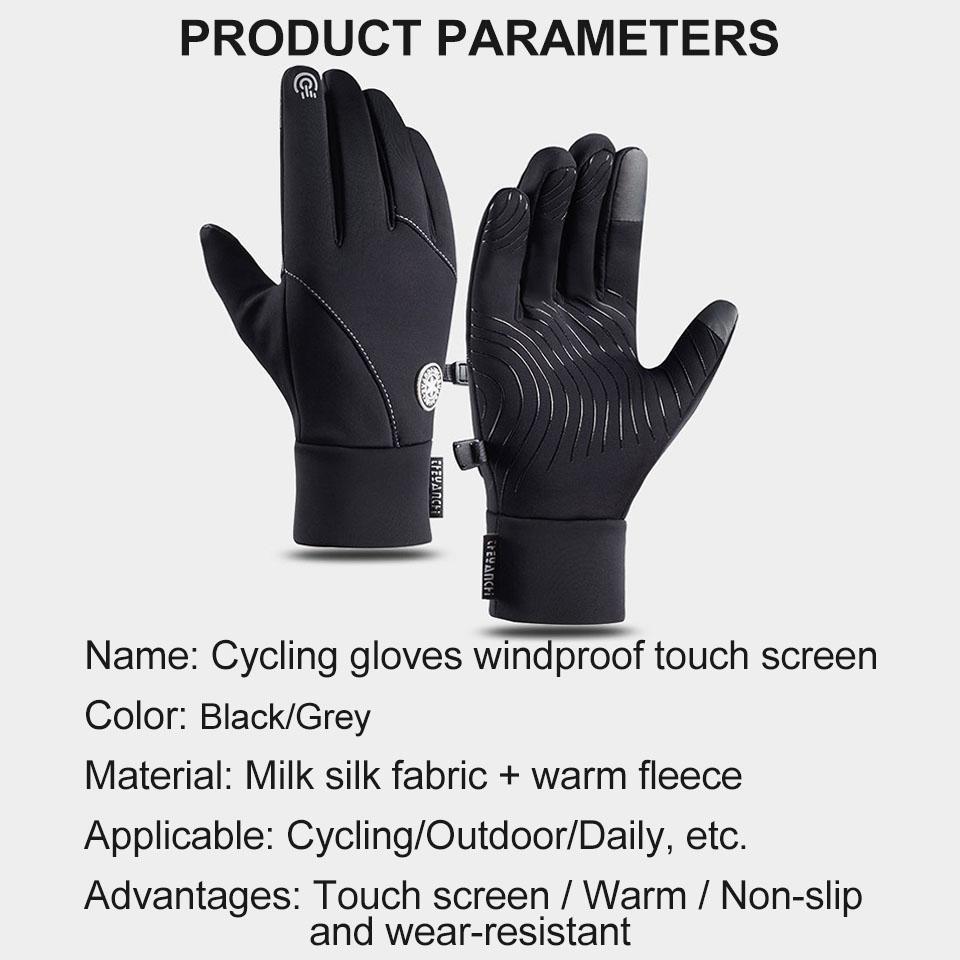 Winter Cycling Gloves Anti Slip Touchscreen Warm Padded Unisex for Outdoor Fitness Running Abrasion Resistant