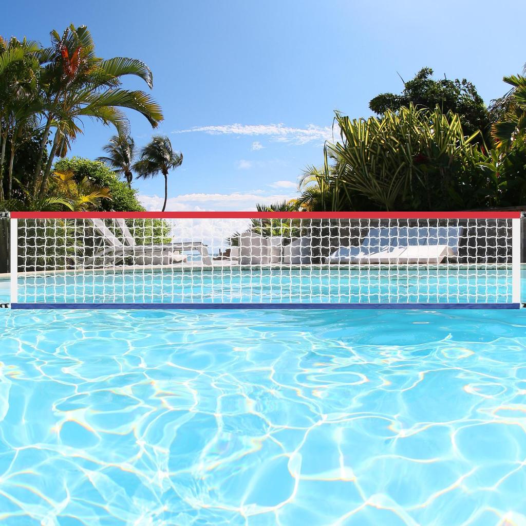 Volleyball Pool Net 15x3Ft Outdoor Swimming Pool Volleyball Net Waterproof Replacement Parts For Badminton Tennis