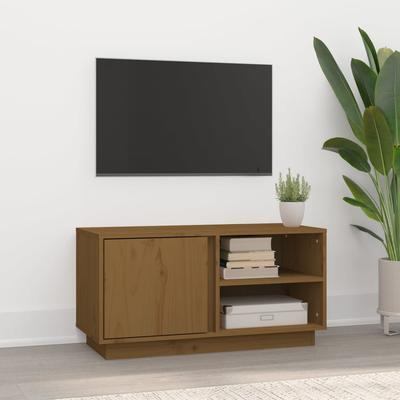 Vidaxl TV Cabinet, Honey Brown, 80X35X40.5 Cm, Solid Pine Wood
