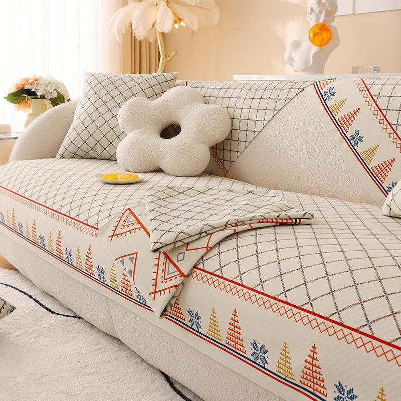 Coussin de canapé en velours diamant quatre saisons coussin en cuir antidérapant général housse de canapé en peluche d'hiver housse de serviette en tissu