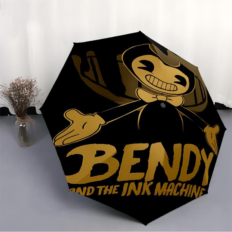 1PC Bendy and Ink Machine Automatic Open/Close, 8-Rib Durable Frame Compact Travel Umbrella for Men & Women S1222074