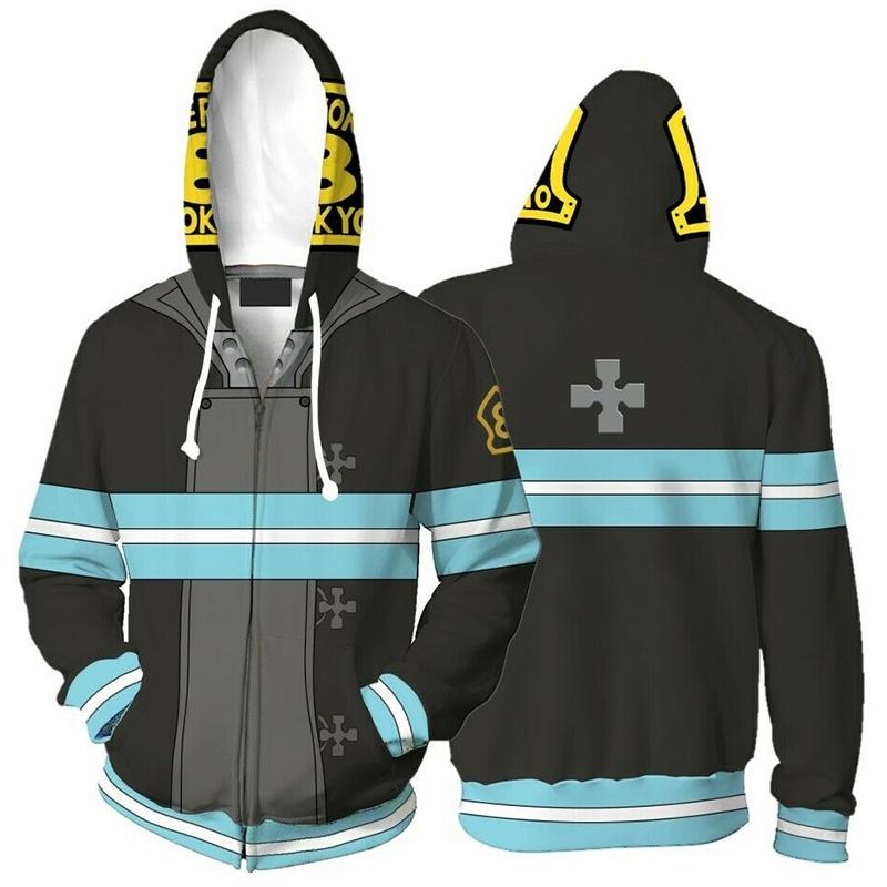 Anime Enn Enn No Shouboutai Fire Force sweat à capuche Firesoldier veste manteau Costumes