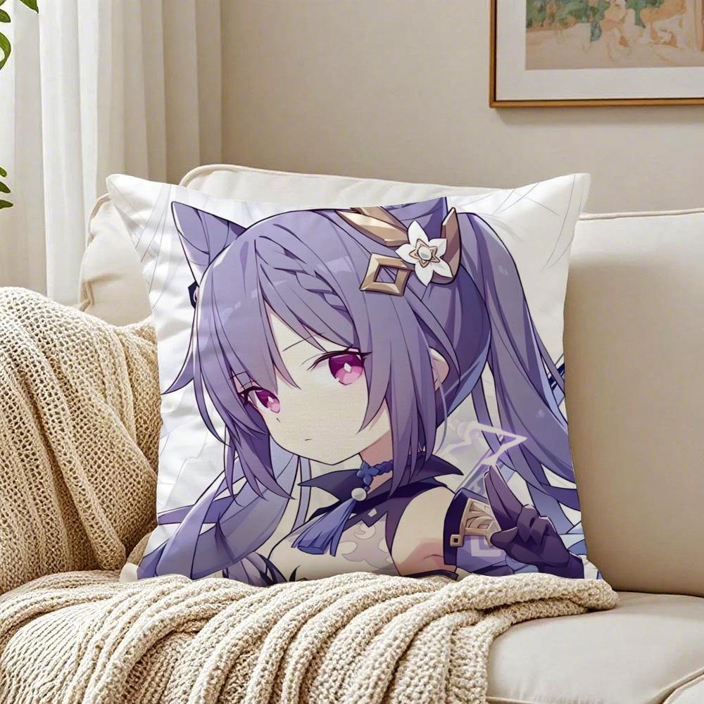 Cute Popular Game HHonkai IImpact Cushion Cover Linen Pillowcase Soft for Sofa Bed Home Room Decor