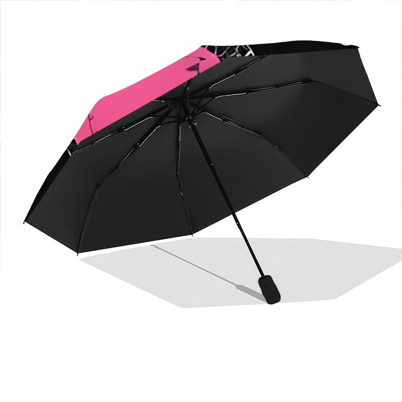 1pc Heart Flowers Pattern Automatic Umbrella Portable Home Essential Umbrella, Iron Umbrella Structure Suitable for All Seasons Yy251123117