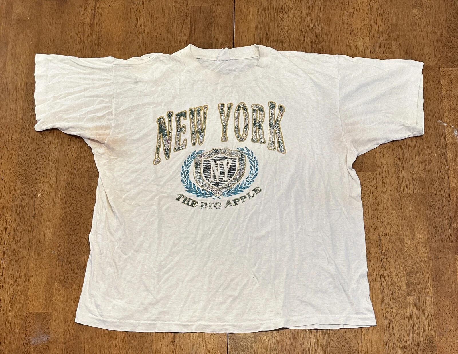 Vintage 90s New York City The Big Apple T Shirt XL Single Stitch 4XL