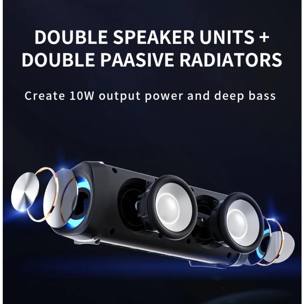 Popular RGB LED Lights Speaker EBS-045 BT 5.0 Portable Wireless Bluetooth Music Player Micrphone Built TF Card Support