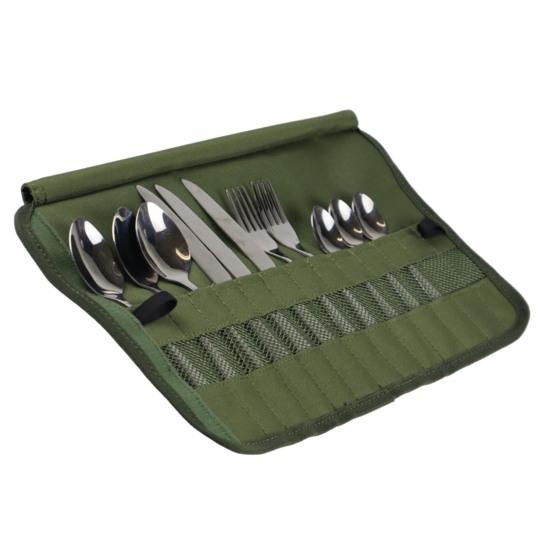 Outdoor Cutlery Storage Bag Dust-proof Portable Travel Camping Picnic Chopstick Fork Spoon Utensils Organizer Roll-Up Bag