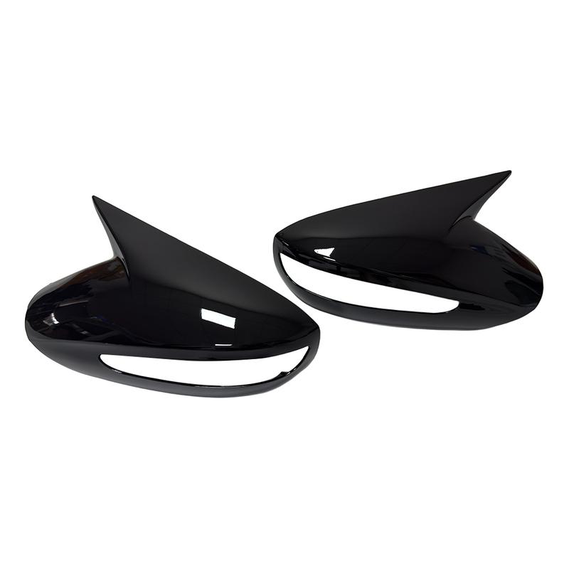 For Hyundai Sonata 2011-2014 ABS Plastic Car Rearview Side Mirror Cover Wing Cap Exterior Door Trim Adhesive Sticker Gloss Black