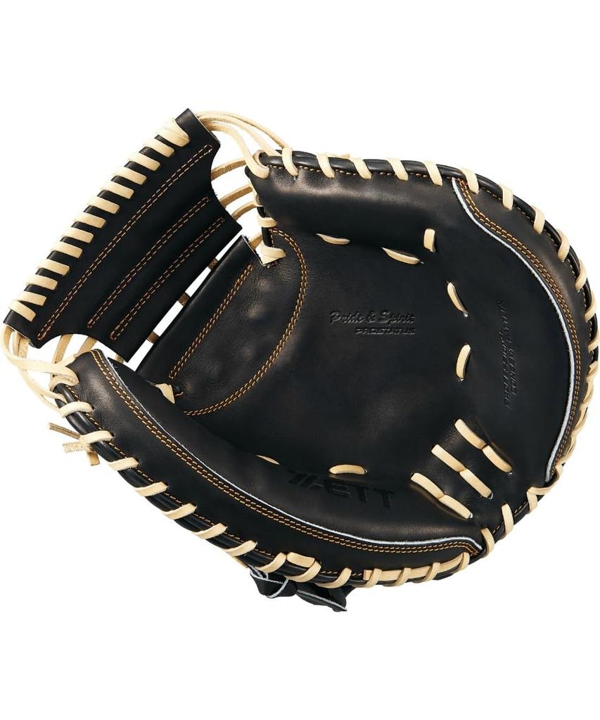 ZETT Pro Status Soft Baseball B Made in BRCB30252G Catcher's Mitt, Black/Pastel (1932), Size Horizontal, Japan,