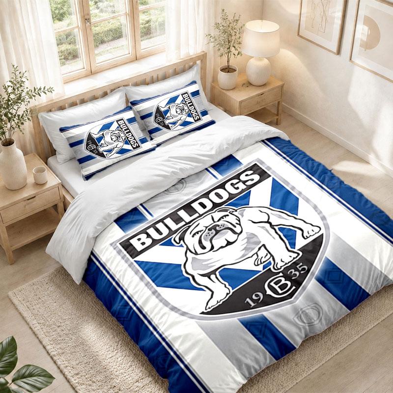 Bedding Set 1 Duvet Cover 2 Pillowcases Canterbury-Bankstown Bulldogs Print Bedroom Home Decoration