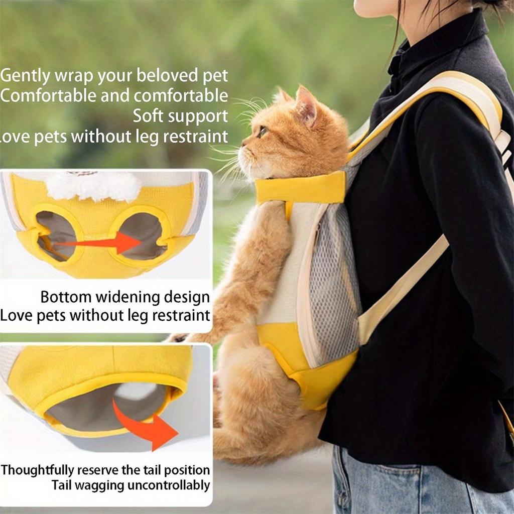 Pet Carrier Backpack, Adjustable Pet Front Cat Dog Carrier Backpack Travel Bag, Legs Out, Easy-Fit for Traveling Hiking Camping for Small Medium