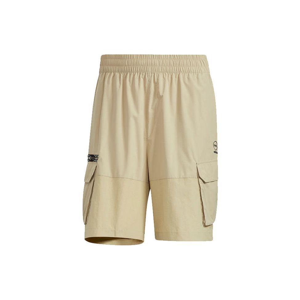 Men s adidas neo Athleisure Casual Sports Solid Color Woven Cargo Pocket Shorts Khaki HC9743 S