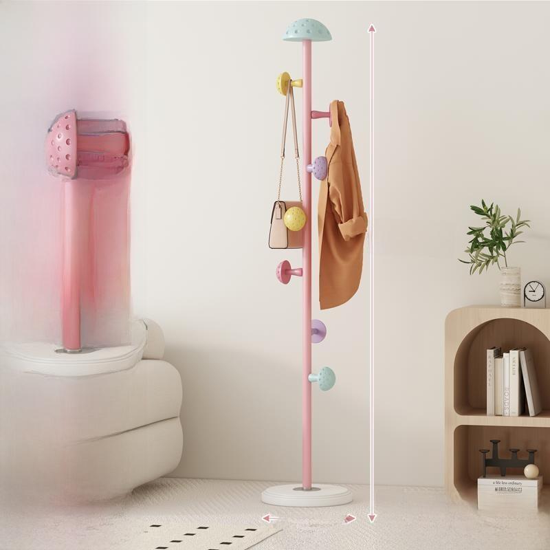 Creative Floor-Mounted Luxury Renting Living Room Mushroom Shaped Clothes Hanger Multi-Purpose Durable Wooden Hanger
