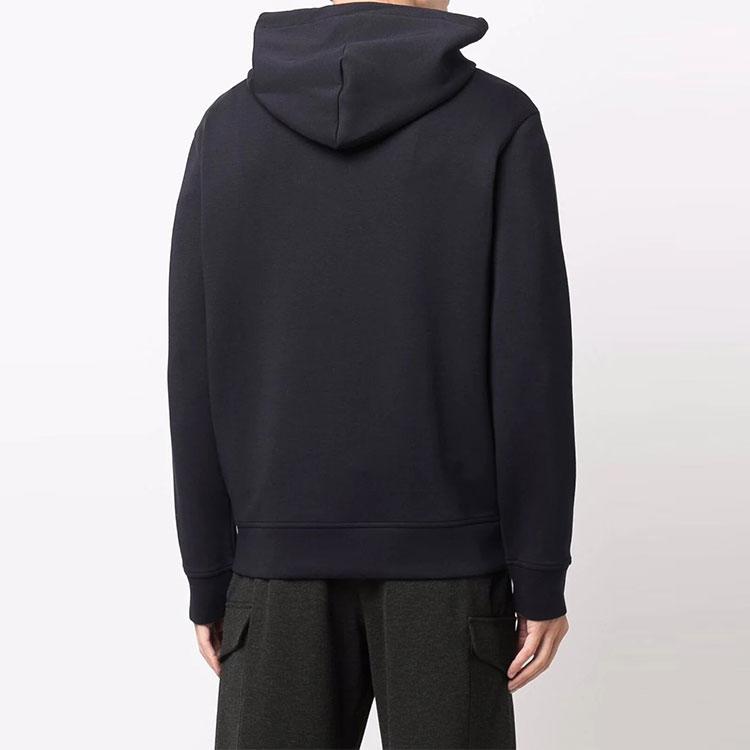 Emporio Armani Logo Solid Color Hoodie Men hoodies Dark-Blue 8N1MD01JHSZ0920