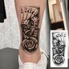1 Sheet Scary Skull Grim Reaper Temporary Tattoos For Men Women Hand Arm Forearm, Realistic Fake Tattoo Sticker Halloween Tatoos