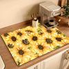 1Pcs Rubber Drying Mat With Colorful  Print For Coffee Shop Restaurant Kitchen Carpet Tableware Durable Diatom Mud Table Mat Pet Mat Coffeeware
