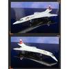1/168 Alloy Concorde Supersonic Medium Range Airplane Model Metal Civil Passenger Transport Aircraft Model Sound Light Kids Gift