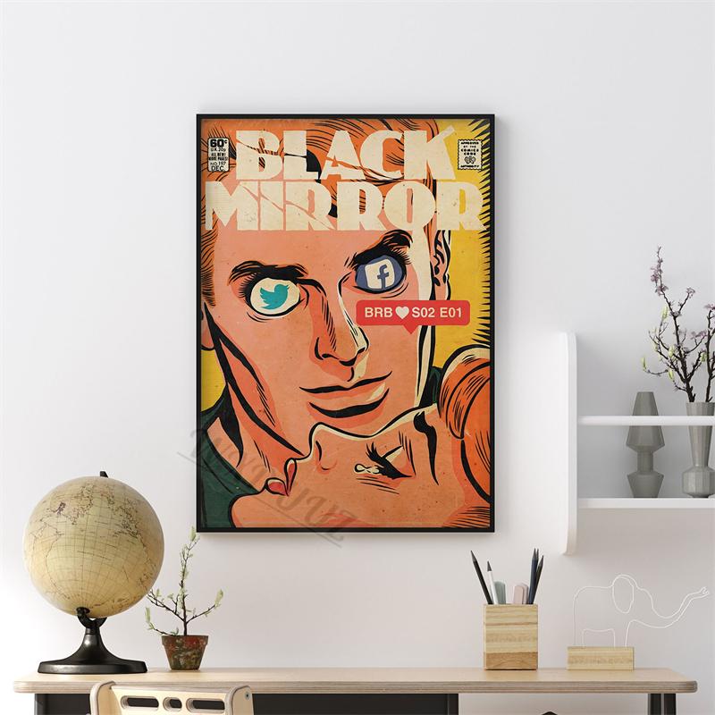Black Mirror 80s Classic Retro Movie Figure Series Print Posters For Room Living Canvas Painting Art Home Wall Decor Pictures