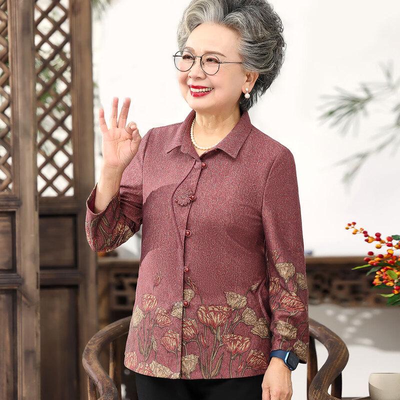 

YUZHAOLIN Women s Mid-Age Collared Open-Front Blouse XL