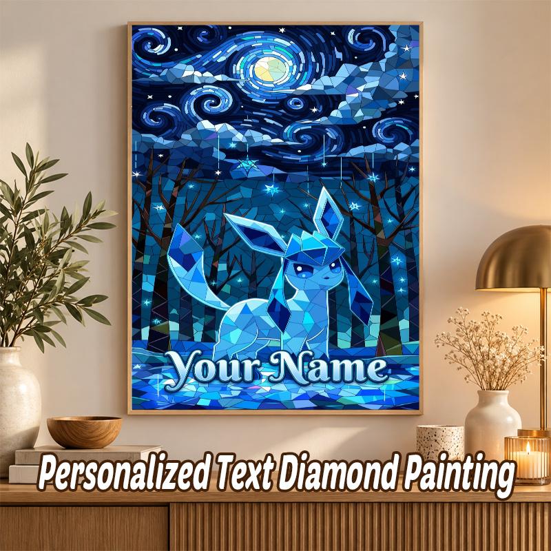 Glaceon Custom Name Diamond Painting Personalized 5D Full Drill DIY Diamond Art Home Decor