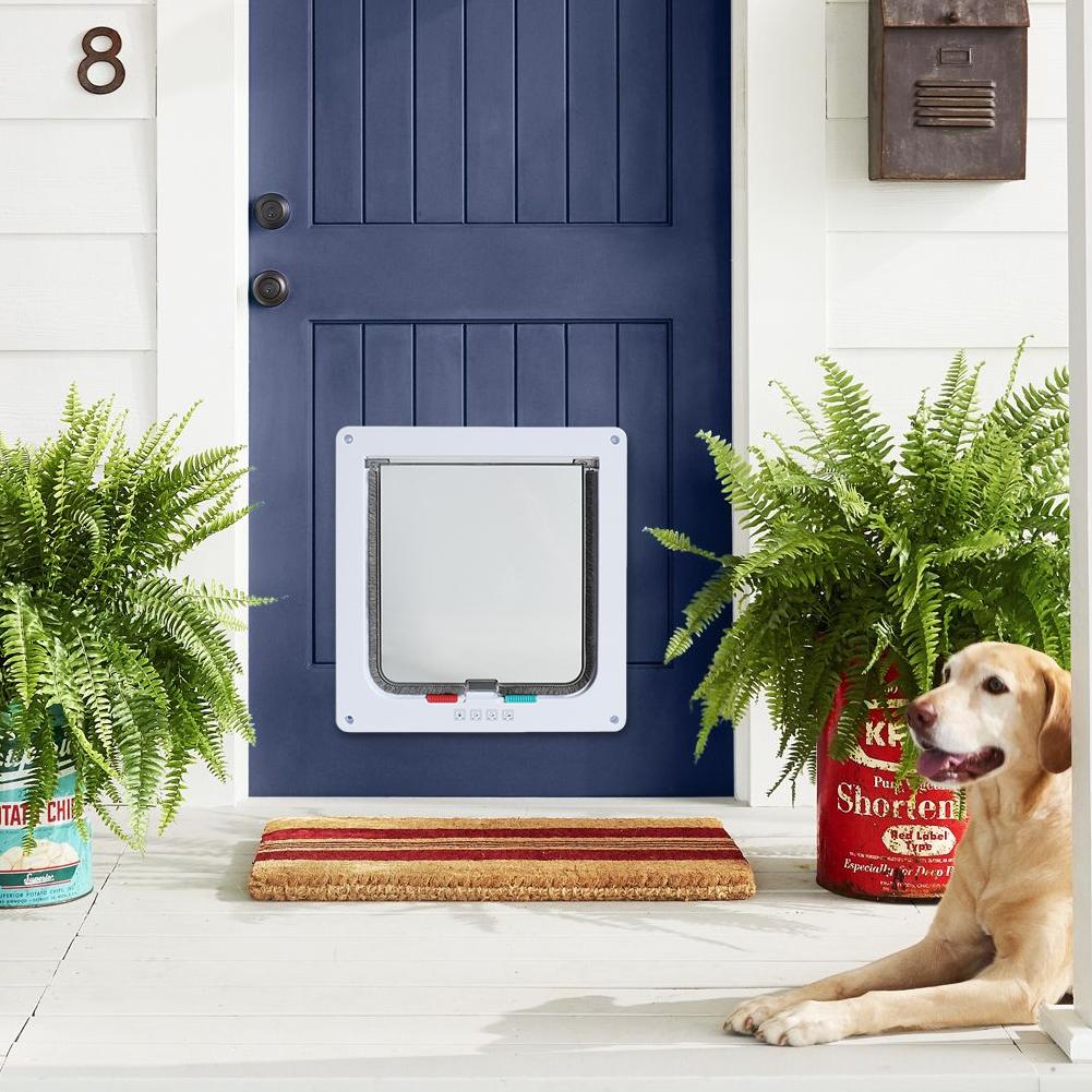 Dog Cat Kitten Flap Puppy Kitten Safety In&out Pet Door with 4 Way Security Lock Door Pet Doors and Sliding Door Safety Pet Door