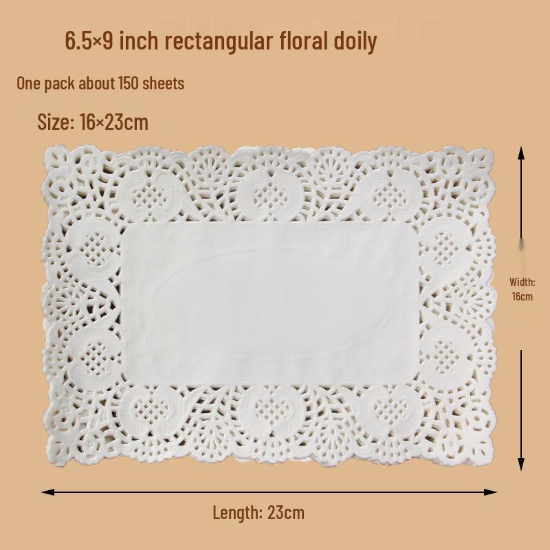 Rectangular Lace Paper Mat: Oil-Absorbing Paper for Kitchen, Baking, and Snacks