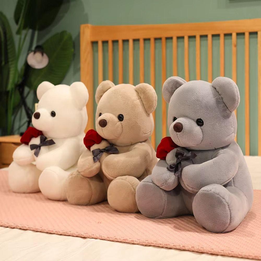 Flower Hug Bear Plush Doll Stuffed Animal Bear Plush Toy Rose Bear Plush Toy  Valentine's Day