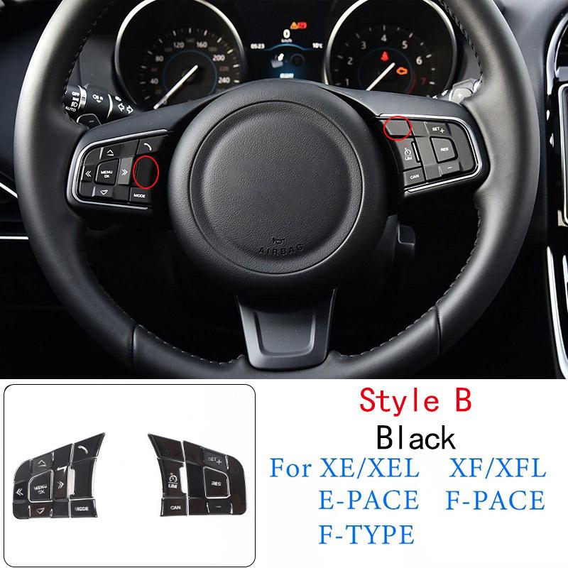 For Jaguar XE XF F-PACE E-PACE F-TYPE Aluminum Alloy Silver Car Steering Wheel Button Sequin Decorative Sticker Car Accessories