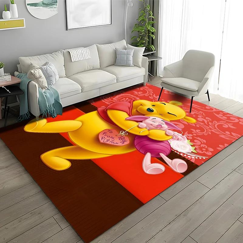 3D Various Styles and Sizes Winnie The Pooh Cartoon Carpet Home Living Room Bedroom Mats Sofa Doormat Decor Rugs, Fast Shipping