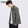 Mark Hua Fei Men's Waffle Texture Lapel Long Sleeve Casual Shirt